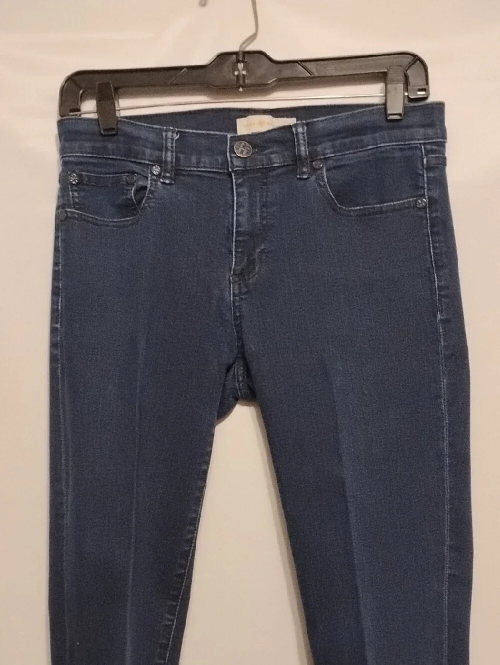 Tory Burch Cropped Low Rise Dark Blue Skinny Jeans 29